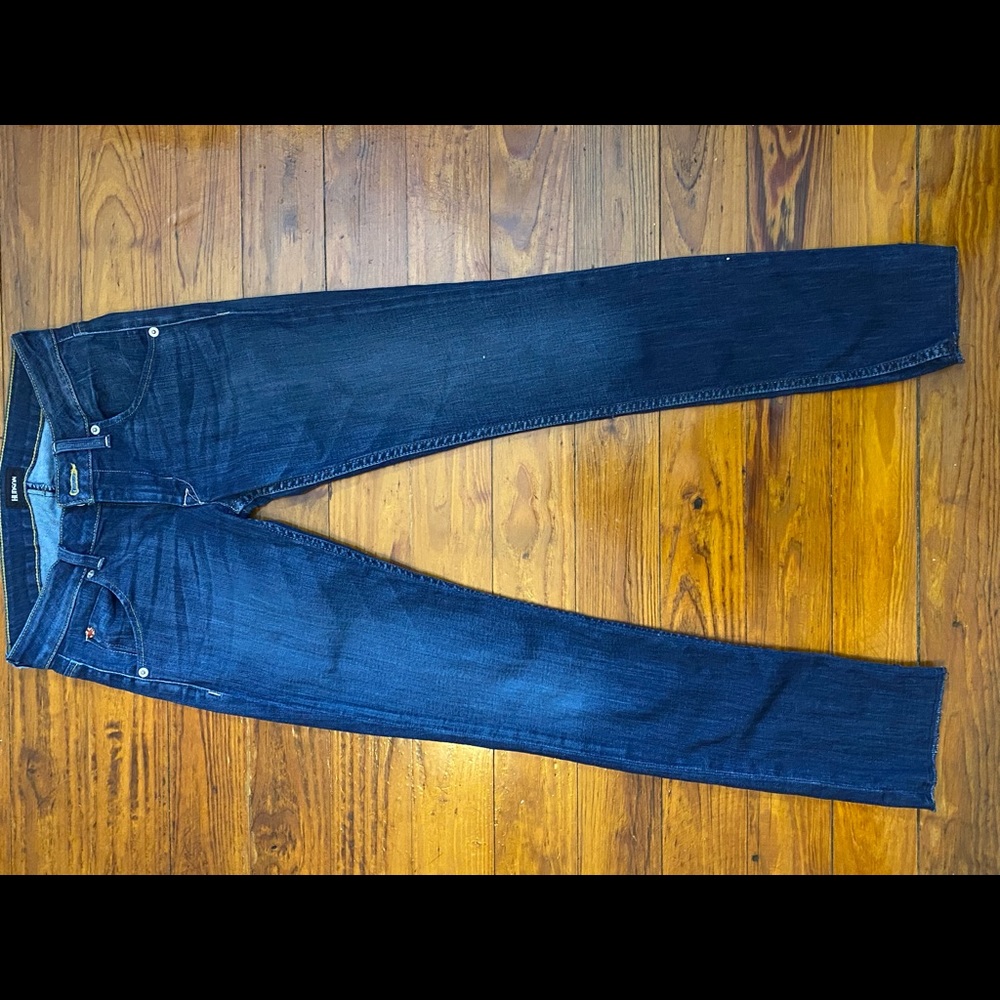 dark blue hudson skinny jeans